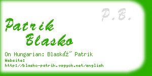 patrik blasko business card